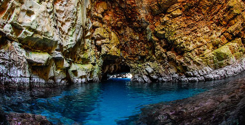 Inside of the Odysseus Cave on the island of Mljet Ogygia