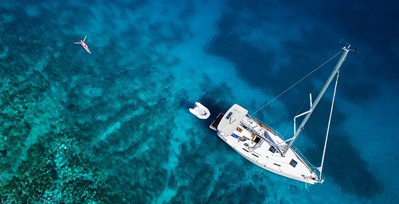 Sailing in Croatia - drone view