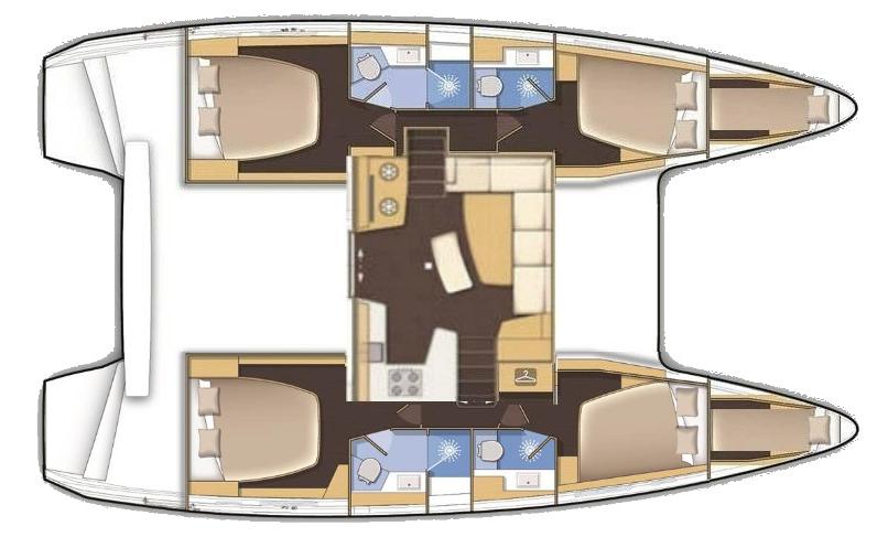 Lagoon 42 - 4 + 2 cab. - Layout